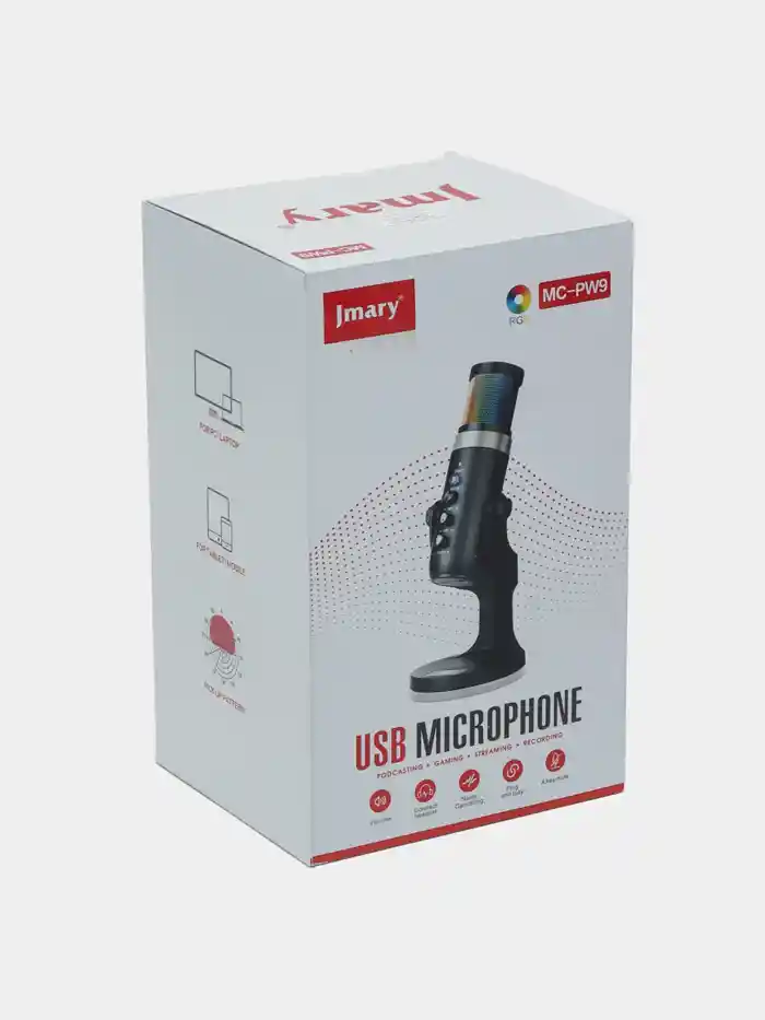 Jmary MC-PW9 RGB Professional USB Microphone For Podcasting, Live Streaming
